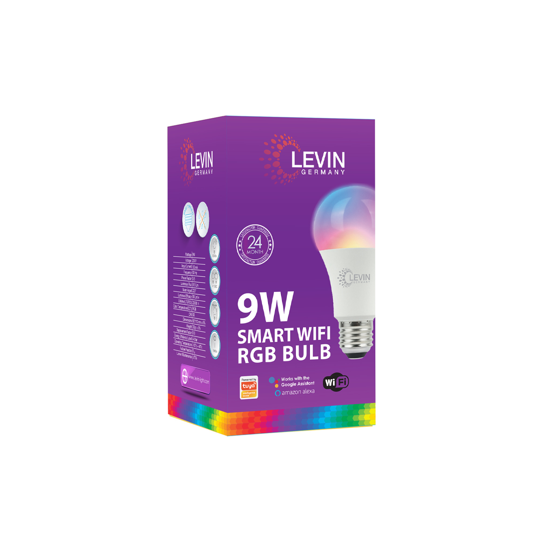 levin-germany-9w-smart-wifi-rgb-bulb-tuya-led-color-changing-dimmable-alexa-google-home-compatible-smart-home-lighting-2-year-warranty