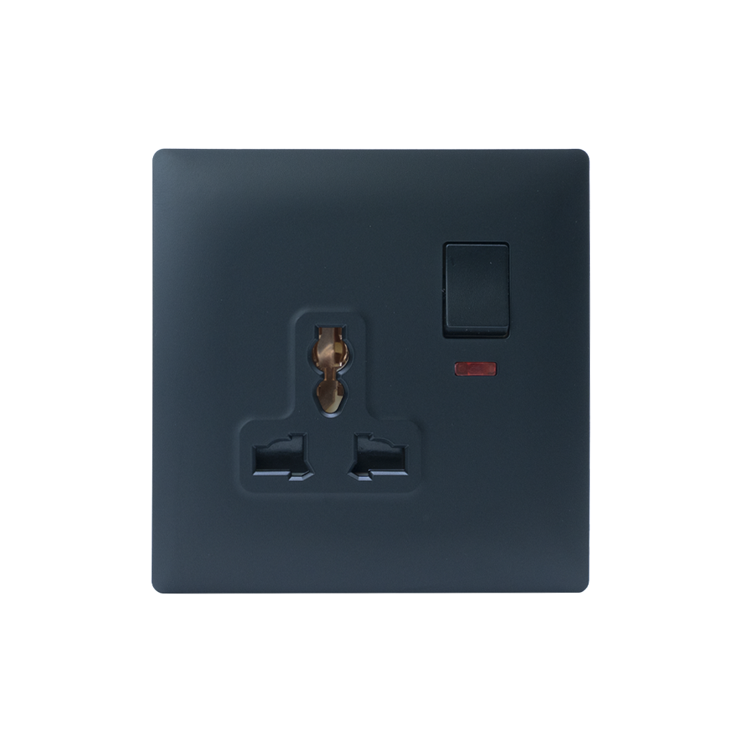 topex-pacific-range-switch-socket-13a-1-gang-multi-function-with-neon-black